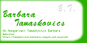 barbara tamaskovics business card